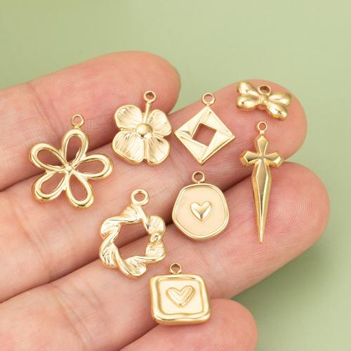 Stainless Steel Pendants, 316L Stainless Steel, gold color plated, DIY [