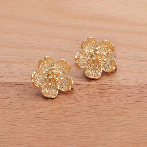 Brass Earring Stud Component, plated, DIY 