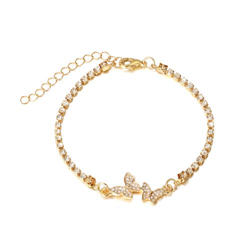 Zinc Alloy Rhinestone Bracelets, with 5.5cm extender chain, plated, fashion jewelry & with rhinestone cm 