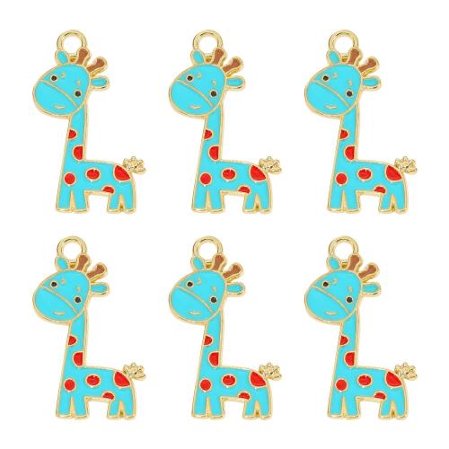 Zink Legierung Emaille Anhänger , Zinklegierung, Giraffe, plattiert, DIY, keine, 27x17x1.1mm, 300PCs/Tasche, verkauft von Tasche