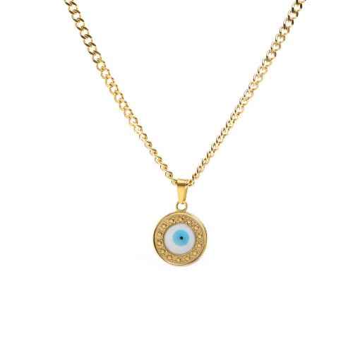 Evil Eye Jewelry Necklace, 304 Stainless Steel, with 5cm extender chain, plated, fashion jewelry & Unisex cm [