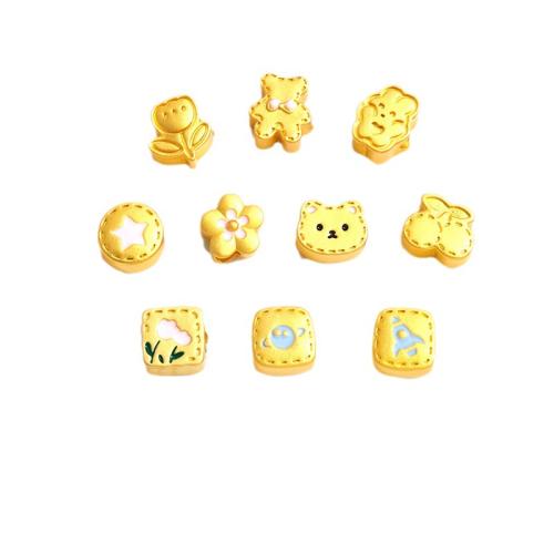 Enamel Zinc Alloy Beads, plated, DIY golden [