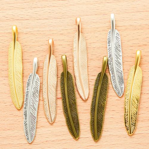 Zinc Alloy Feather Pendants, plated, DIY [