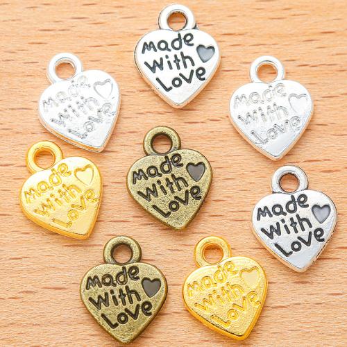 Zinc Alloy Heart Pendants, plated, DIY [