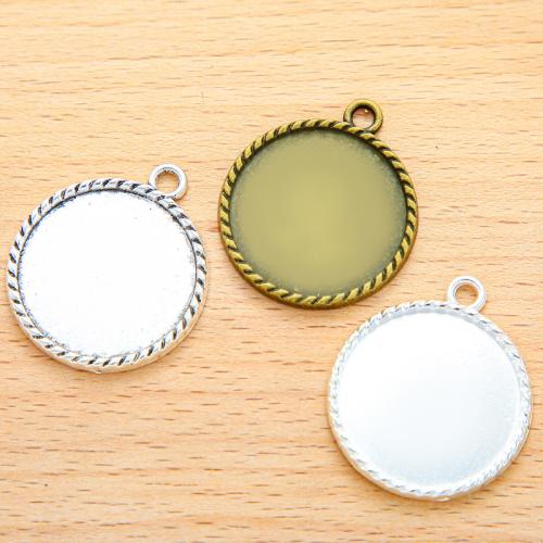 Zinc Alloy Pendant Cabochon Setting, Round, plated, DIY [