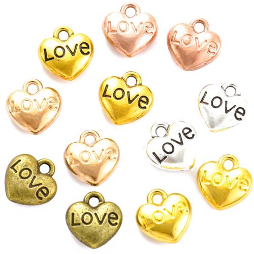 Zinc Alloy Heart Pendants, plated, DIY 