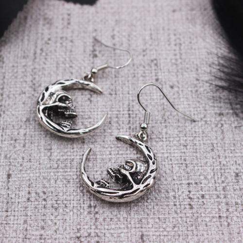 Boucle d'oreille goutte Zinc Alloy, alliage de zinc, bijoux de mode & pour femme, argent Vendu par paire