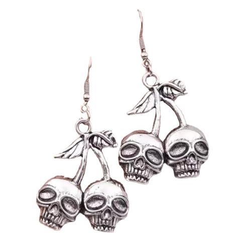 Boucle d'oreille goutte Zinc Alloy, alliage de zinc, Halloween Design & bijoux de mode & pour femme, argent, 63mm, Vendu par paire