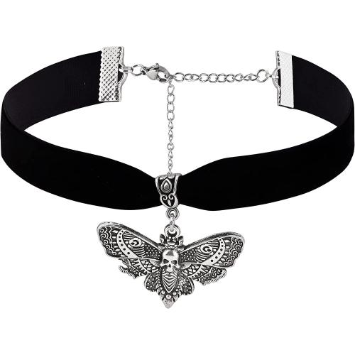 Mode Collier Choker, alliage de zinc, avec velours, avec 7cm chaînes de rallonge, Halloween Design & bijoux de mode & pour femme, noire Environ 32 cm, Vendu par PC