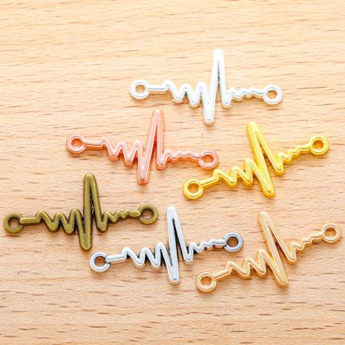 Zinc Alloy Charm Connector, Electrocardiographic, plated, DIY & 1/1 loop 