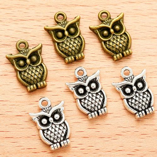 Zinc Alloy Animal Pendants, Owl, plated, DIY 