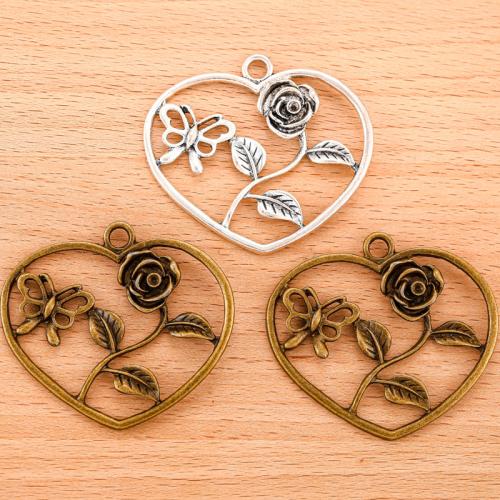 Zinc Alloy Heart Pendants, plated, DIY 