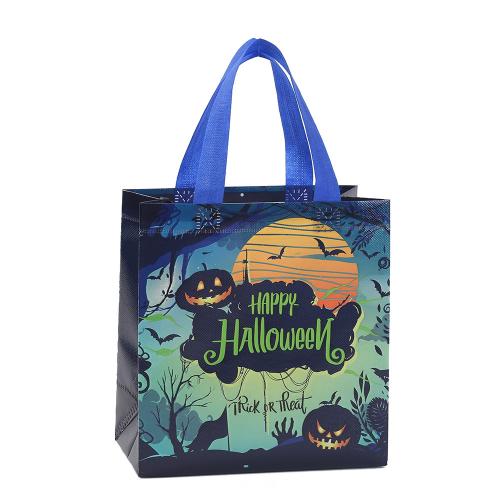 Nichtgewebte Stoffe Halloween Handtasche, Drucken, verschiedene Muster für Wahl, 230x220x110mm, verkauft von PC