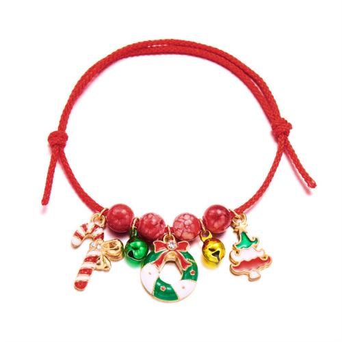 Pulsera de Navidad de la aleación de zinc, Diseño de Navidad & Joyería & diferentes estilos para la opción & para mujer, más colores para la opción, longitud:aproximado 16-26 cm, Vendido por UD