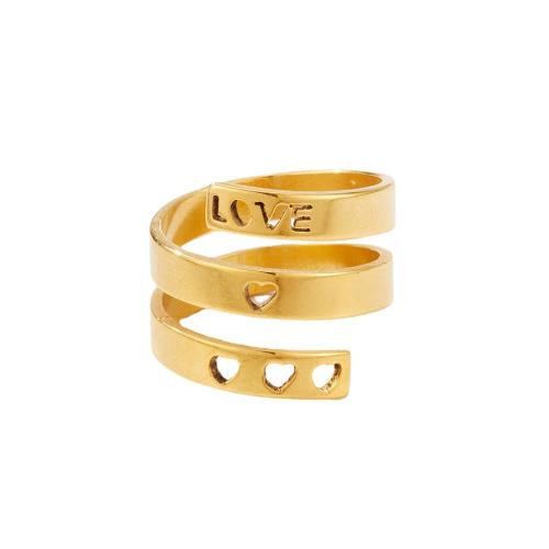 Edelstahl Fingerring, 304 Edelstahl, Modeschmuck & für Frau, goldfarben, Inner diameter 17mm, verkauft von PC