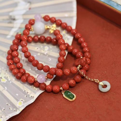 Red Agate Bracelets, Yunnan Red Agate, with Jadeite & Kunzite, fashion jewelry & for woman Approx 42 cm 