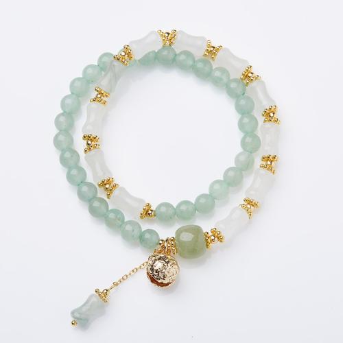 Pulsera de jade, Aventurina, con Granito azul de Tianshan & Hetian Jade, hecho a mano, Joyería & para mujer, longitud:aproximado 32 cm, Vendido por UD