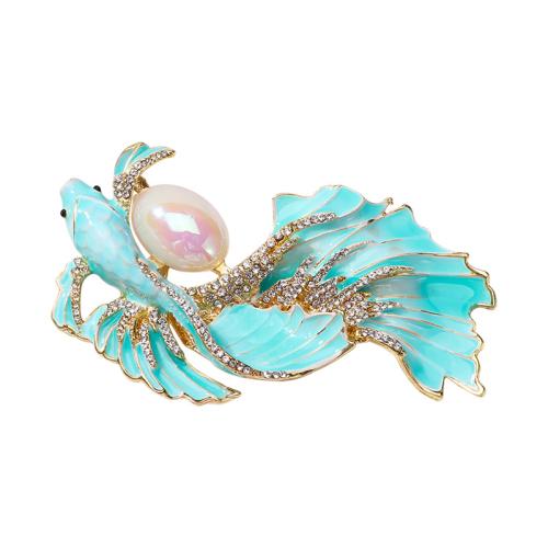 Enamel Brooch, Zinc Alloy, Fish, fashion jewelry & for woman 