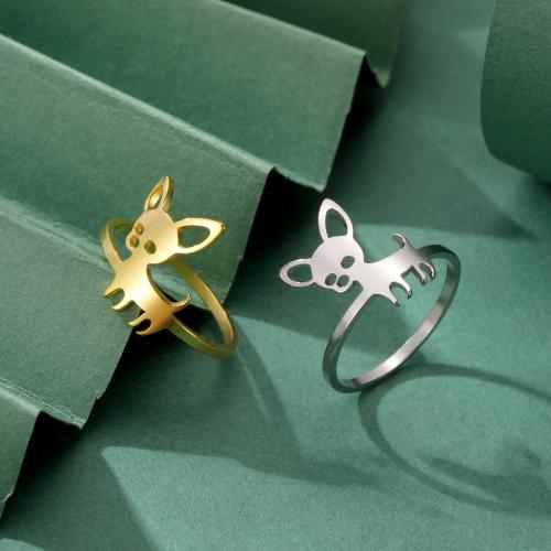 Edelstahl Fingerring, 304 Edelstahl, Hund, Modeschmuck & unisex & verschiedene Größen vorhanden, keine, verkauft von PC