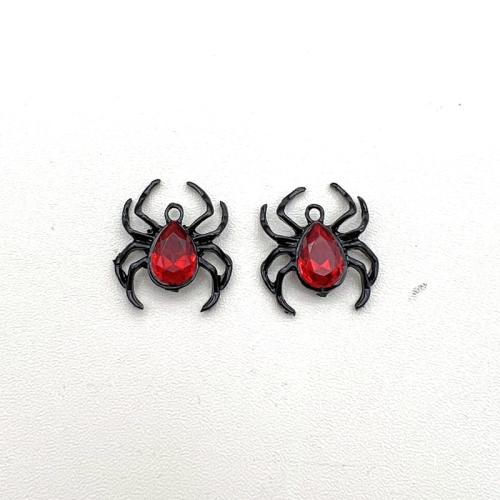 Zinc Alloy Rhinestone Pendants, Spider, DIY & with rhinestone 