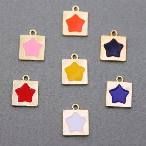 Zink Legierung Emaille Anhänger , Zinklegierung, Quadrat, goldfarben plattiert, DIY, keine, 16x12x2mm, ca. 100PCs/Tasche, verkauft von Tasche