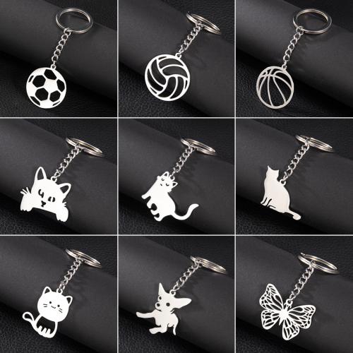 Stainless Steel Key Chain, 304 Stainless Steel & Unisex 