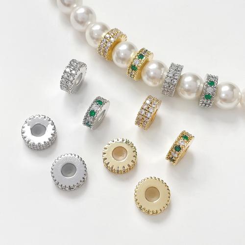 Brass Spacer Beads, plated, DIY & micro pave cubic zirconia [