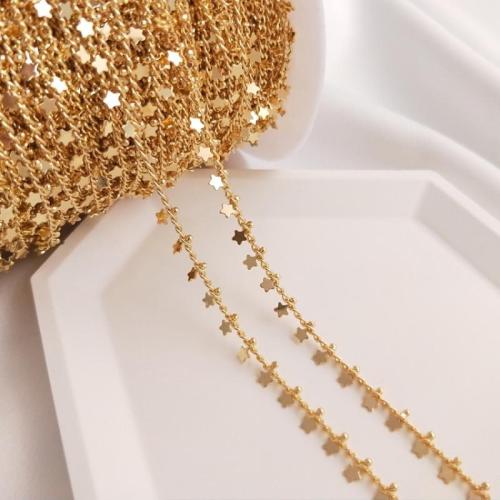 Brass Beading Chains, plated golden Approx 1 m [