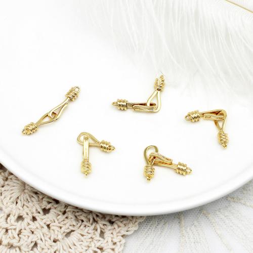 Brass Hook and Eye Clasp, plated, DIY, gold 