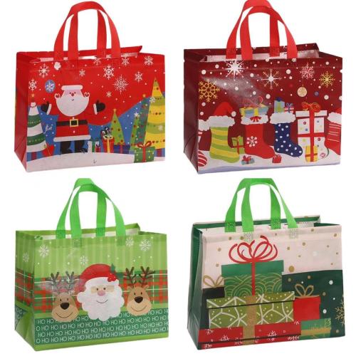 Bolso del regalo de la Navidad, Telas no tejidas, Impresión, Diseño de Navidad & diferentes patrones para la opción, más colores para la opción, 330x250x170mm, Vendido por UD[