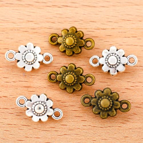 Flower Zinc Alloy Connector, plated, DIY & 1/1 loop 