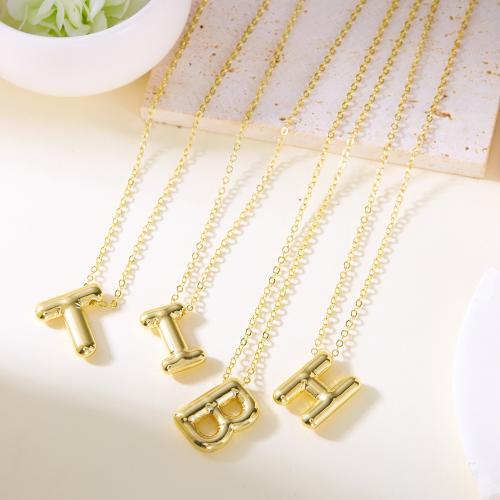 Zinc Alloy Necklace, Alphabet Letter, plated & for woman 