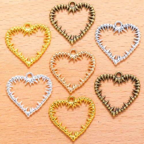 Zinc Alloy Heart Pendants, plated, DIY 