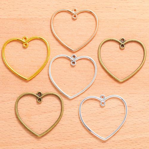 Zinc Alloy Charm Connector, Heart, plated, DIY & 1/1 loop 