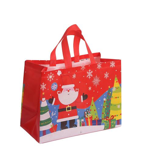 Nichtgewebte Stoffe Christmas Gift Bag, Drucken, verschiedene Muster für Wahl, 330x250x170mm, verkauft von PC[