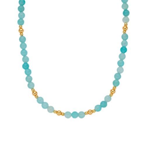 Argent sterling 925 collier, avec Amazonite, avec 2inch chaînes de rallonge, fait à la main, bijoux de mode & pour femme Environ 15 pouce, Vendu par PC