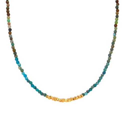 turquoise naturelle collier, avec Argent sterling 925, avec 2.4inch chaînes de rallonge, fait à la main, bijoux de mode & pour femme Environ 16.14 pouce, Vendu par PC