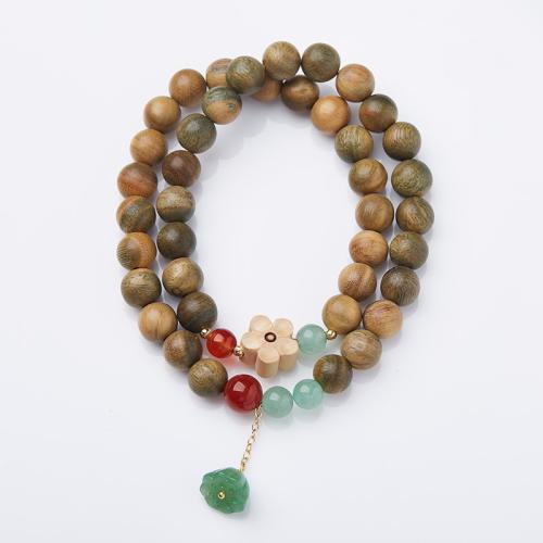 Wood Bracelets, Green Sandalwood, with Boxwood, handmade, fashion jewelry & for woman Approx 32 cm 