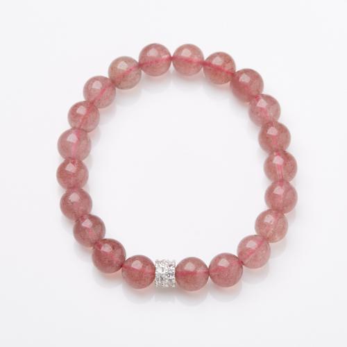 Quarz Armbänder, Strawberry Quartz, handgemacht, Modeschmuck & verschiedene Stile für Wahl & für Frau, Länge:ca. 14-16 cm, verkauft von PC[