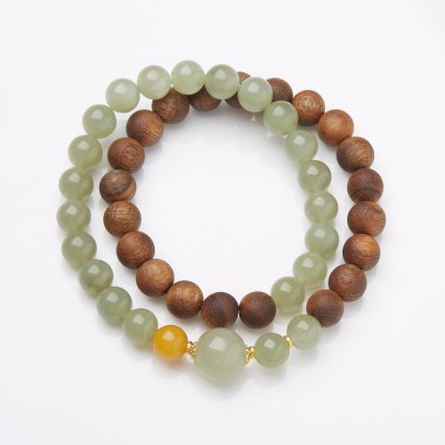 Pulsera de jade, La madera de agar, con Hetian Jade, hecho a mano, Joyería & unisexo, longitud:aproximado 32 cm, Vendido por UD