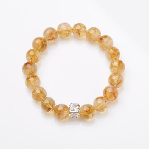 Bracelets quartz, perles de citrine, fait à la main, bijoux de mode & normes différentes pour le choix & styles différents pour le choix & pour femme Environ 14-16 cm, Vendu par PC[