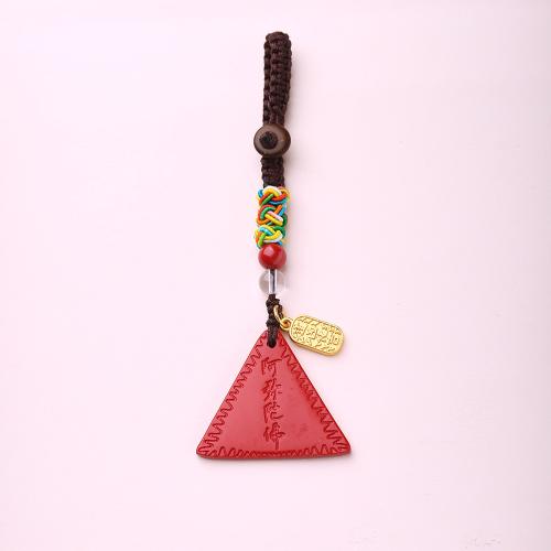 Fabric Key Chain, Cinnabar, with Cotton Cord & Clear Quartz, multifunctional & Unisex Approx 12 cm 