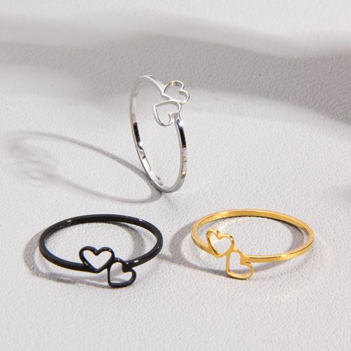 Edelstahl Fingerring, 304 Edelstahl, Herz, Modeschmuck & verschiedene Größen vorhanden & für Frau, keine, verkauft von PC