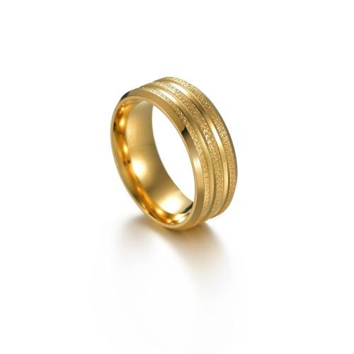 Edelstahl Fingerring, 304 Edelstahl, Modeschmuck & unisex & verschiedene Größen vorhanden, goldfarben, verkauft von PC