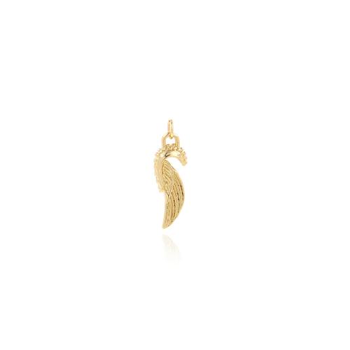 Brass Jewelry Pendants, Wing Shape, gold color plated, DIY 