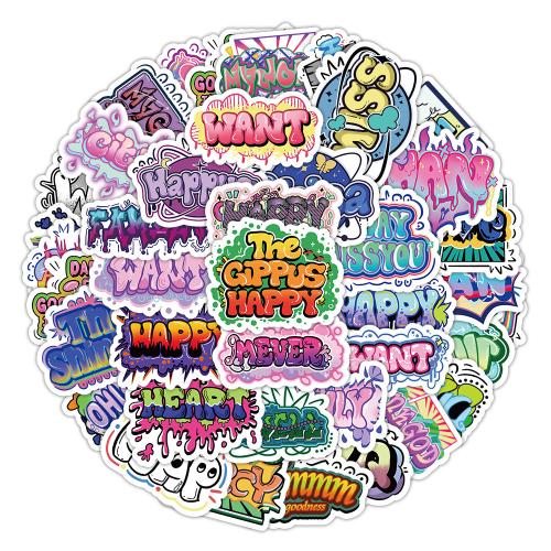 Fashion Sticker Paper, PVC Plastic, with Adhesive Sticker, DIY & waterproof, mixed colors, About 4-8CM [