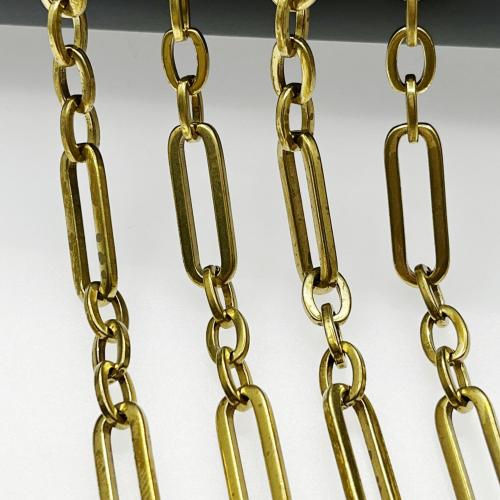 Brass Figaro Chain, plated, DIY, original color [