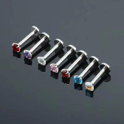 304 Stainless Steel Stud Earring, multifunctional & Unisex & micro pave cubic zirconia [