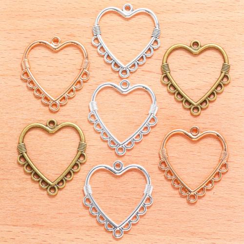 Zinc Alloy Charm Connector, Heart, plated, DIY & 1/9 loop 