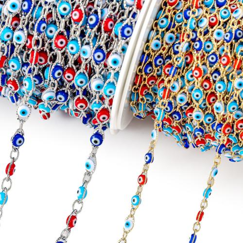 Decorative Beaded Chain, Iron, plated, DIY & enamel 